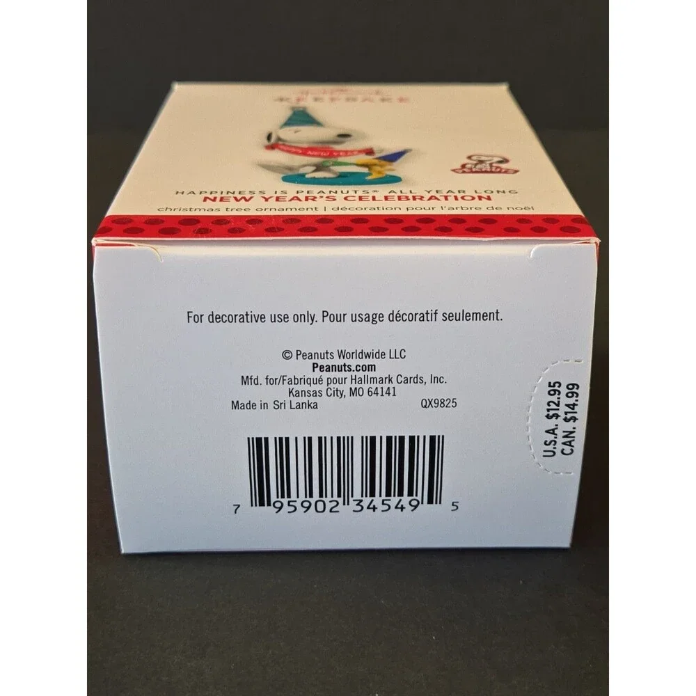Hallmark Keepsake Ornament 2014 New Year's Celebration Peanuts Snoopy Woodstock